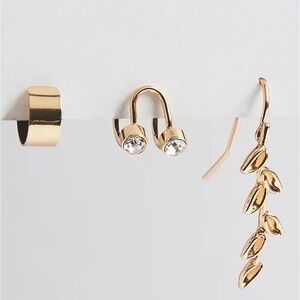 3/$25 Torrid Gold Tone Leaf & Cuff Crawler Earrings Set